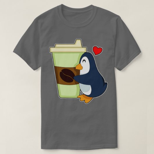 Pinguïn Koffie om te gaan T-shirt (Design voorkant)