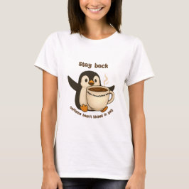 Pinguïn Koffie Waarschuwing T-shirt