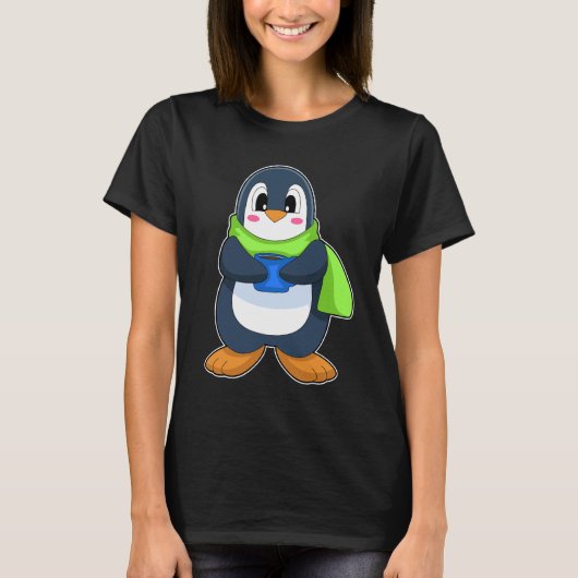 Pinguïn koffiekopje t-shirt (Voorkant)