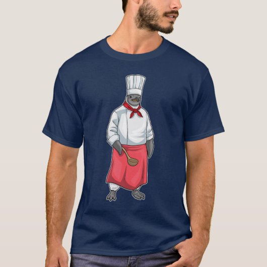 Pinguïn Kok Chef hoed Koken T-shirt (Voorkant)