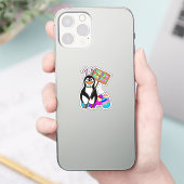 Pinguïn konijntje Pasen Sticker (Telefoon)