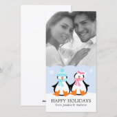 Pinguïn Koppel Feestdagenkaart (Voorkant / Achterkant)