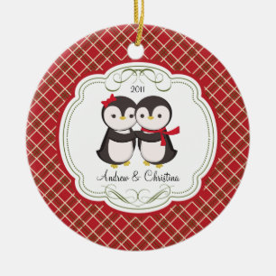 Pinguïn Koppel Liefde Cute Kerst Ornament