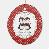 Pinguïn Koppel Liefde Cute Kerst Ornament (Links)
