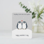 Pinguïn Koppel Liefde Kaart Cute Valentijn Cadeau (Staand voorkant)