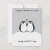 Pinguïn Koppel Liefde Kaart Cute Valentijnsdag Cad (Voorkant)