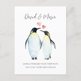 Pinguïn Koppel Liefde Voor Altijd Jubileum Briefkaart