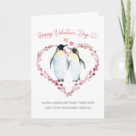 Pinguïn koppels samen voor altijd Valentijnsdag Kaart