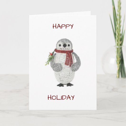 PINGUÏN KRIJGT KERSTKAART MET KERSTWENS KAART (Voorkant)
