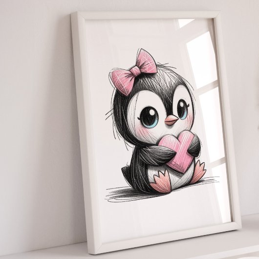 Pinguïn Kwekerij Kunst | Kinder kamer kunst aan de Poster