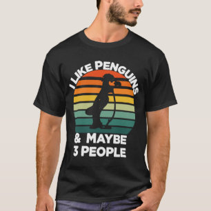 Pinguïn l Vintage I hou van pinguïns en misschien  T-shirt