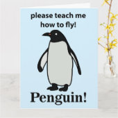 Pinguïn, leer me alsjeblieft hoe ik een grappige p kaart (Gele Bloem)