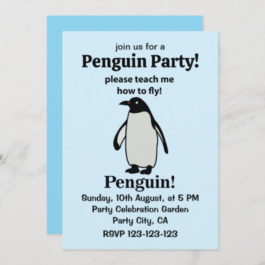 Pinguïn, leer me alsjeblieft hoe ik een grappige p kaart (Voorkant / Achterkant)