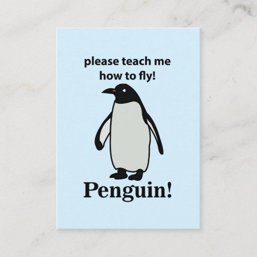 Pinguïn, leer me alsjeblieft hoe ik een grappige p visitekaartje (Voorkant)