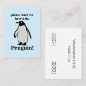 Pinguïn, leer me alsjeblieft hoe ik een grappige p visitekaartje (Voorkant / Achterkant)
