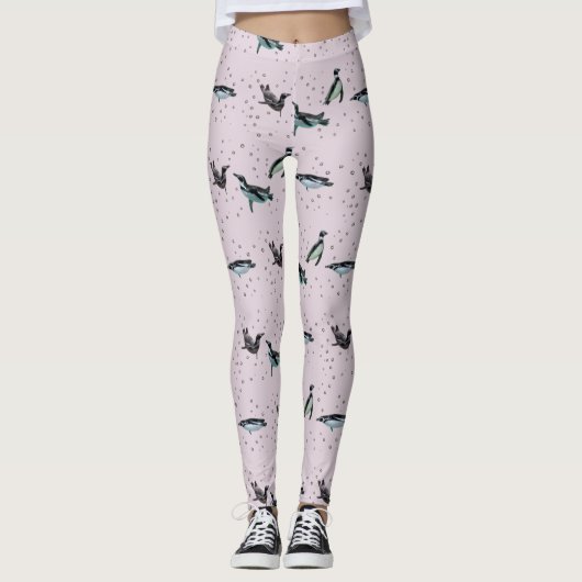 Pinguïn Leggings met Bellen (Stofris) (Voorkant)