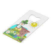 pinguïn leprechaun , de dag van de gelukkige st .  creditkaart flessenopener (Achterkant Gekanteld)