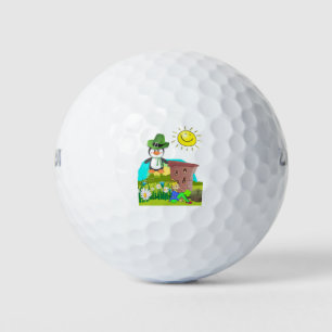 pinguïn leprechaun , de dag van de gelukkige st .  golfballen