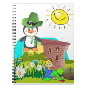 pinguïn leprechaun , de dag van de gelukkige st .  notitieboek