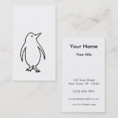 Pinguïn - leuke, eenvoudige, nieuwe tekenkunst visitekaartje (Voorkant / Achterkant)