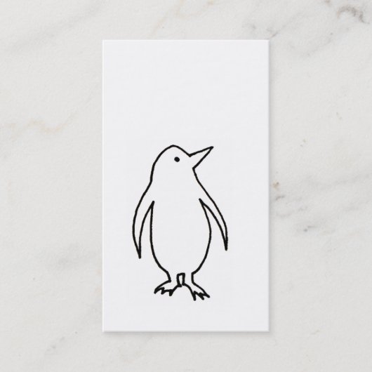 Pinguïn - leuke, eenvoudige, nieuwe tekenkunst visitekaartje (Voorkant)