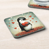 Pinguïn Liefde 1 Bier Onderzetter (Linkerzijde)