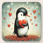 Pinguïn Liefde 1 Bier Onderzetter (Voorkant)
