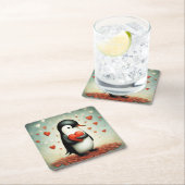 Pinguïn Liefde 1 Kartonnen Onderzetters (Insitu)