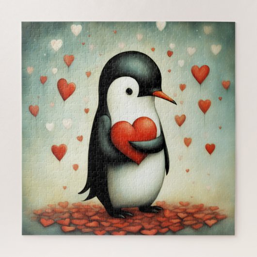 Pinguïn Liefde 1 Legpuzzel (Verticaal)