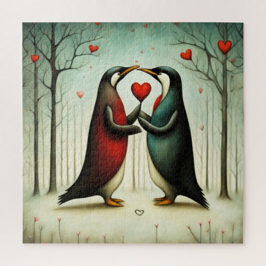 Pinguïn Liefde 2 Legpuzzel (Verticaal)