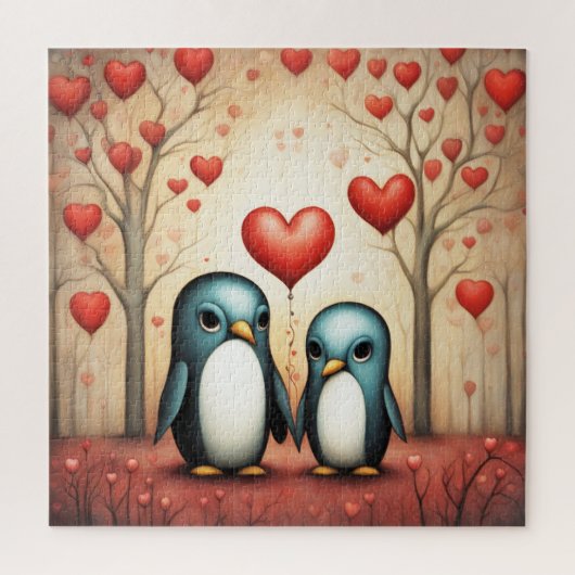 Pinguïn Liefde 3 Legpuzzel (Verticaal)