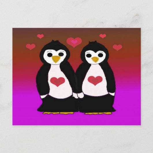 Pinguïn Liefde Briefkaart (Voorkant)