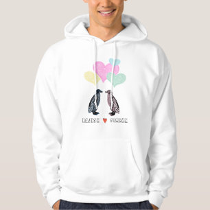 Pinguïn Liefde Gepersonaliseerde Paar Naam Hoodie