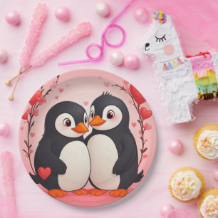 Pinguïn Liefde Papieren Borden Bordje