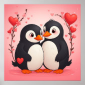 Pinguïn Liefde Valentijnsdag Poster (Voorkant)