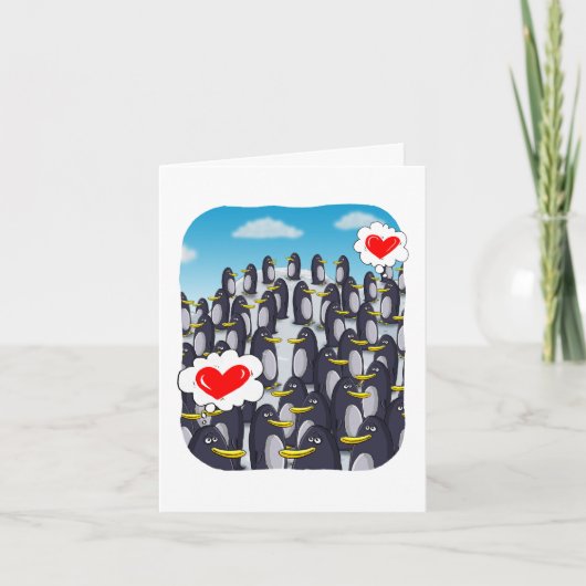 Pinguïn Liefde voor Valentijnsdag grappige valenti Kaart (Voorkant)