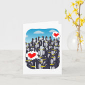 Pinguïn Liefde voor Valentijnsdag  Kaart (Gele Bloem)