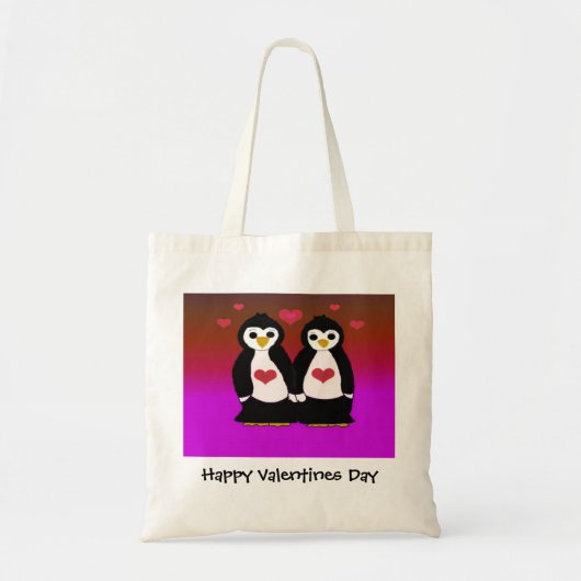 Pinguïn Liefde voor Valentijnsdag Tote Bag (Voorkant)