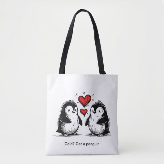 Pinguïn Liefdesparade Tote Bag (Voorkant)