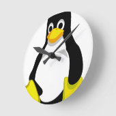 Pinguin Linux Tux Ronde Klok (Hoek)
