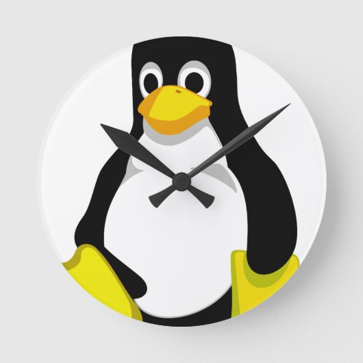 Pinguin Linux Tux Ronde Klok (Voorkant)
