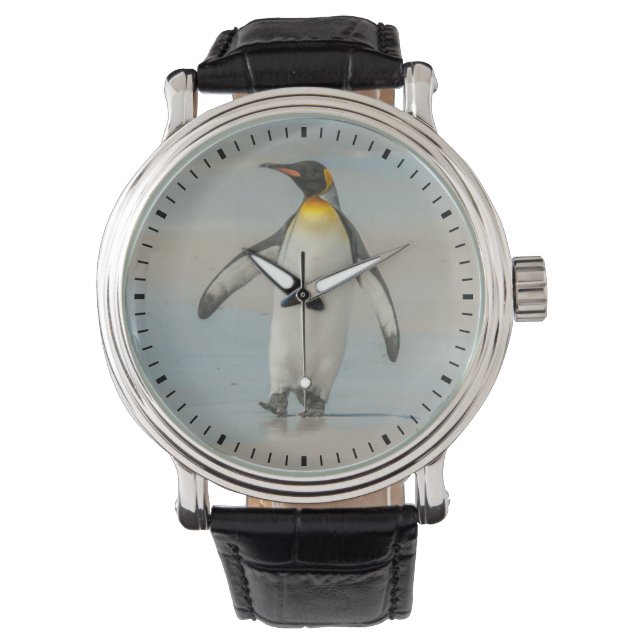Pinguïn loopt op het strand horloge (Voorkant)