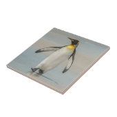 Pinguïn loopt op het strand tegeltje (Zijkant)