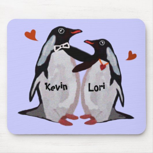 Pinguïn Love Couple Muismatten (Voorkant)