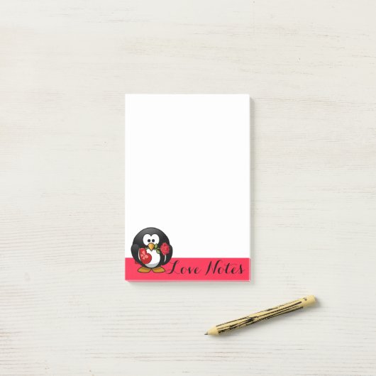 Pinguïn Love Notes Post-It Notes (Op bureau)