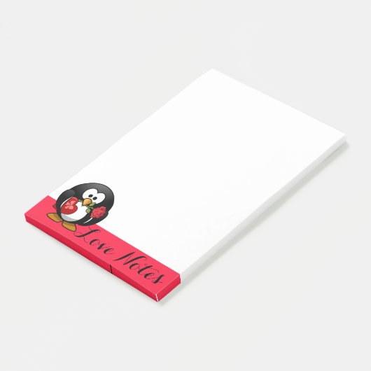 Pinguïn Love Notes Post-It Notes (Schuin)