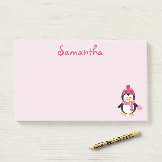 pinguïn Love Post-it® Notes (Op bureau)