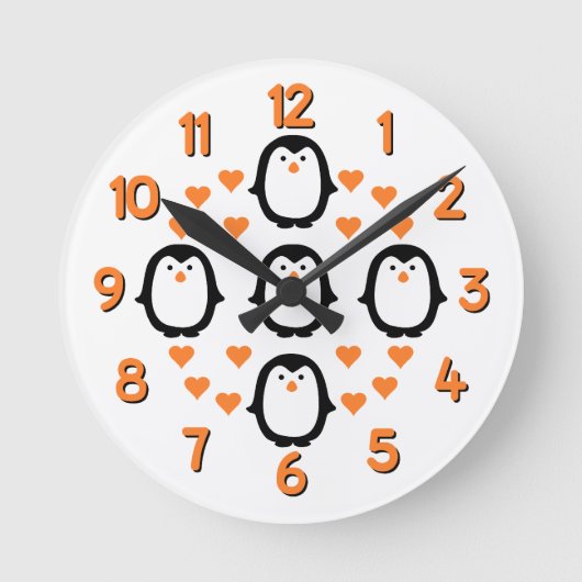 pinguïn Love Wall klok (Voorkant)