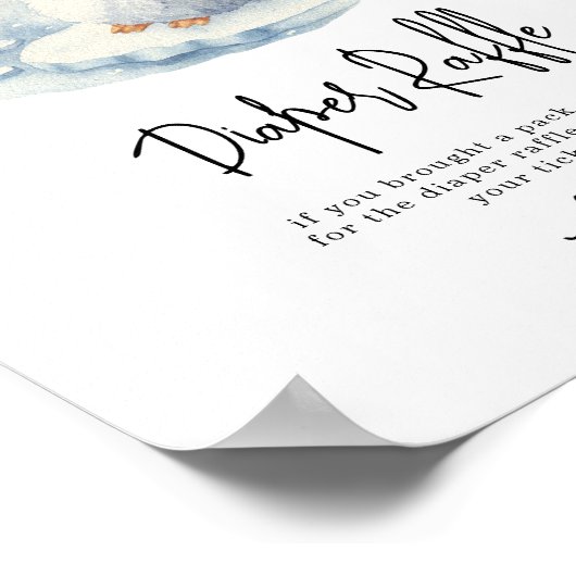 Pinguïn - Luier Raffle spel Poster (Hoek)