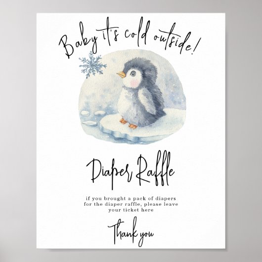 Pinguïn - Luiers Raffle spel Poster (Voorkant)